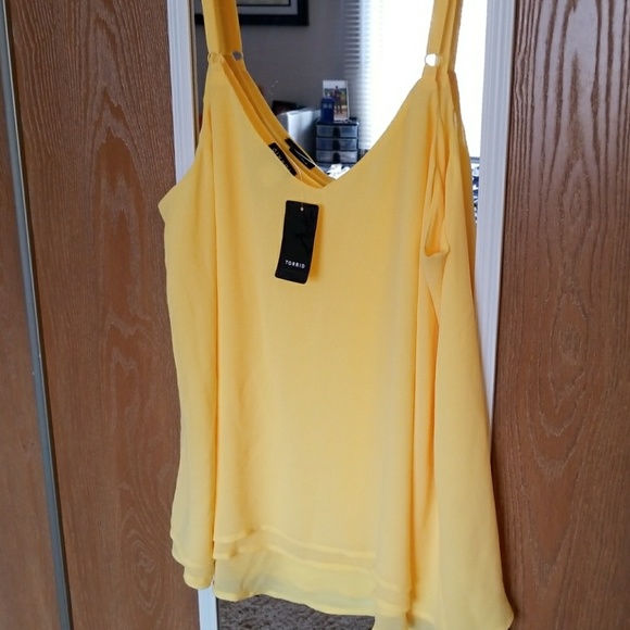 TORRID Yellow Chiffon Layered Tank - Picture 2 of 2
